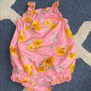 Pink Floral Baby Romper